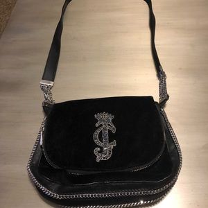 Juicy couture black velvet glam bag with strap!!